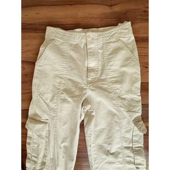 Abercrombie and Fitch Khaki Cargo Pants Wide Leg Casual Size 25 - Picture 3 of 5